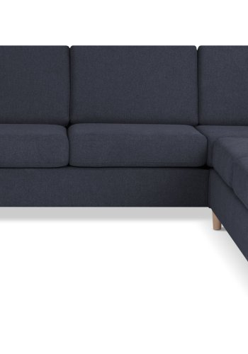 Pan set 6 U 2C3D sofa med chaiselong - bl polyester stof og natur tr