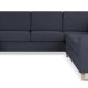 Pan set 6 U 2C3D sofa med chaiselong - bl polyester stof og natur tr
