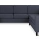 Pan set 6 U 2C3D sofa med chaiselong - bl polyester stof og sort tr