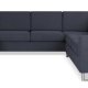 Pan set 6 U 2C3D sofa med chaiselong - bl polyester stof og brstet aluminium