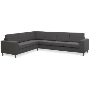 Pan set 7 corner hjrnesofa - antracitgr polyester stof og brstet aluminium
