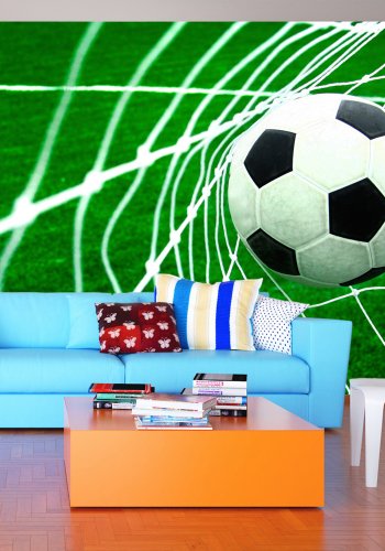 ARTGEIST Sport fototapet med motiv af fodbold i fodboldml p grs (flere strrelser)