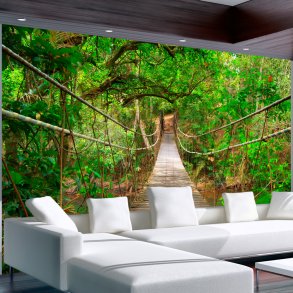 ARTGEIST Natur fototapet med motiv af hngebro i skov (flere strrelser)