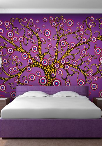 ARTGEIST Fototapet med illustration af tr i farverigt grafisk mnster (flere strrelser)