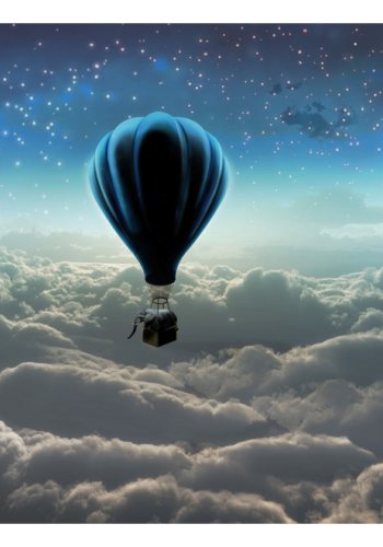 ARTGEIST Fototapet med motiv af luftballon og nattehimmel med stjerner (flere strrelser)