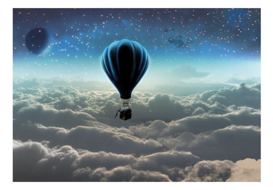 ARTGEIST Fototapet med motiv af luftballon og nattehimmel med stjerner (flere strrelser)