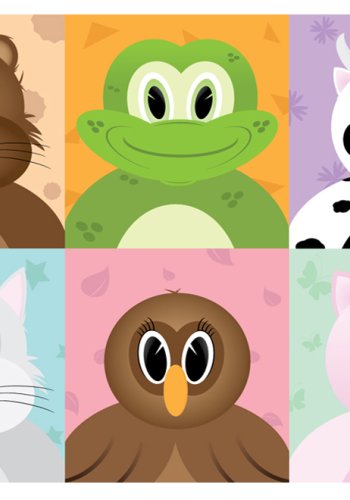 ARTGEIST Fototapet til brnevrelset med illustration af farverige dyr (flere strrelser)