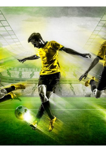 ARTGEIST Fototapet af fodboldspillere - Let's play! (flere strrelser)