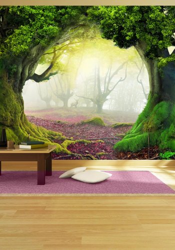ARTGEIST Natur fototapet med motiv af magisk fortryllende skov med store trer (flere strrelser)