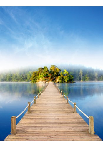ARTGEIST Fototapet med motiv af bro over vand til magisk og mystisk  (flere strrelser)