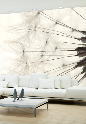 ARTGEIST Natur fototapet med nrbillede af hvid mlkebtte p lys beige baggrund (flere strrelser)