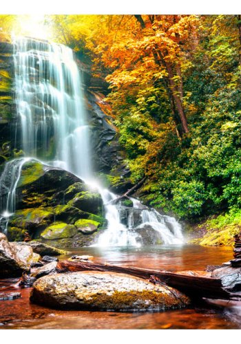 ARTGEIST Fototapet af idyllisk vandfald i 3D-effekt - Amazing wonder of nature (flere strrelser)