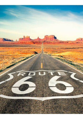 ARTGEIST Fototapet med motiv af Route 66 og udsigt til bjerge og rken (flere strrelser)