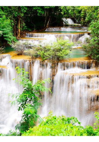 ARTGEIST Natur fototapet med motiv af stort vandfald i tropisk skov (flere strrelser)