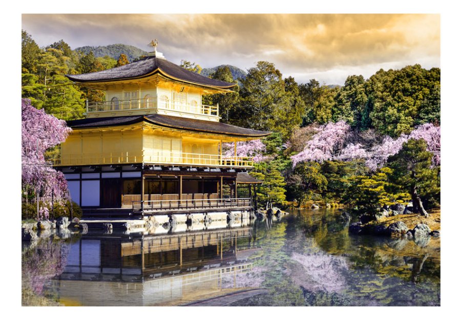 ARTGEIST Natur fototapet med japansk arkitektur og asiatisk landskab (flere strrelser)