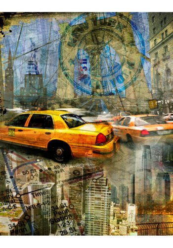 ARTGEIST Fototapet collage med motiv af New York byliv (flere strrelser)