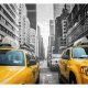 ARTGEIST Fototapet med motiv af New York taxi og byliv - sort-hvid og gul  (flere strrelser)