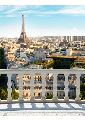 ARTGEIST Fototapet med motiv af altan med udsigt over Paris og Eiffeltrnet (flere strrelser)