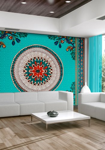 ARTGEIST Farverigt fototapet med orientalsk grafisk mnster og blomster (flere strrelser)