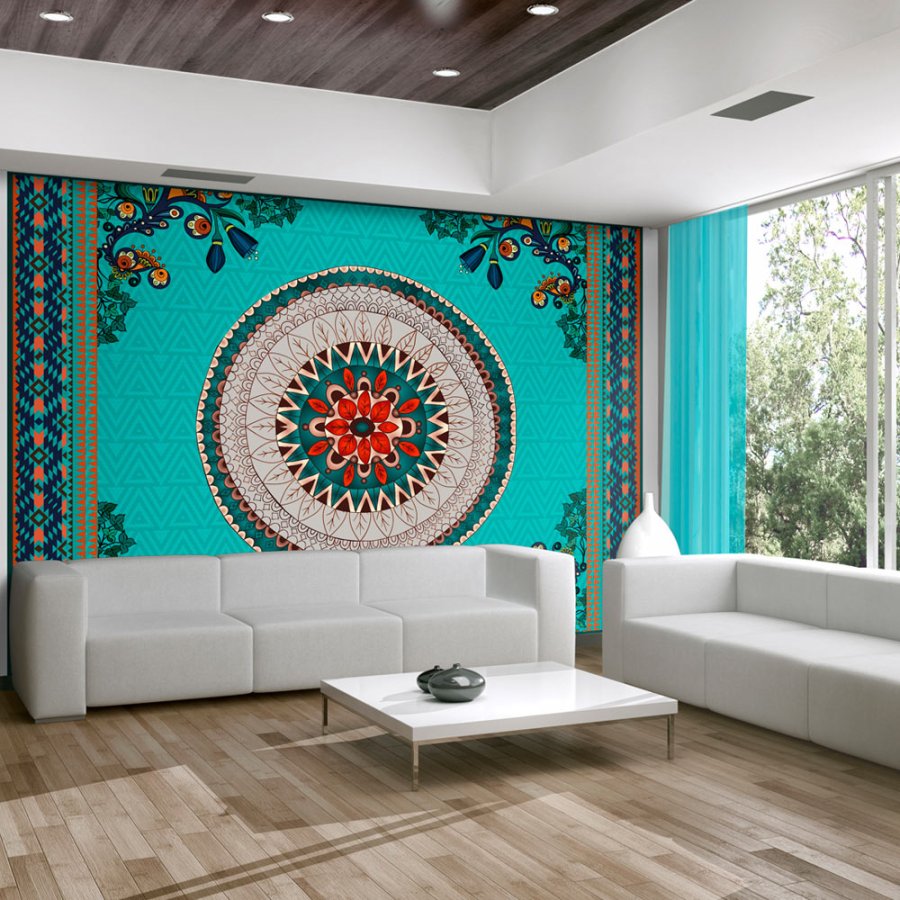 ARTGEIST Farverigt fototapet med orientalsk grafisk mnster og blomster (flere strrelser)