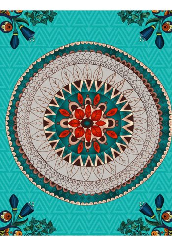 ARTGEIST Farverigt fototapet med orientalsk grafisk mnster og blomster (flere strrelser)