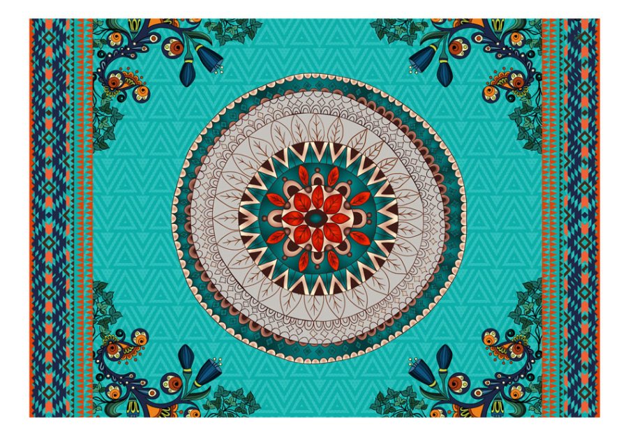 ARTGEIST Farverigt fototapet med orientalsk grafisk mnster og blomster (flere strrelser)