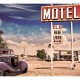 ARTGEIST Retro fototapet med vintage amerikansk motel skilt ved route 66 (flere strrelser)
