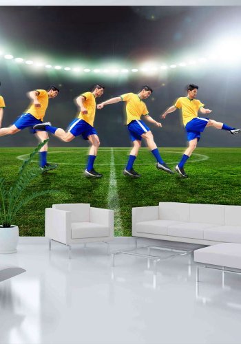 ARTGEIST Fototapet med motiv af fodboldspiller i fodboldkamp p fodboldstadion (flere strrelser)