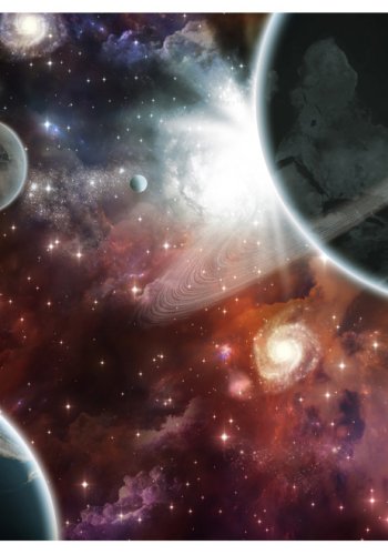 ARTGEIST Astronomi fototapet med motiv af stjerner og planeter i solsystemet (flere strrelser)