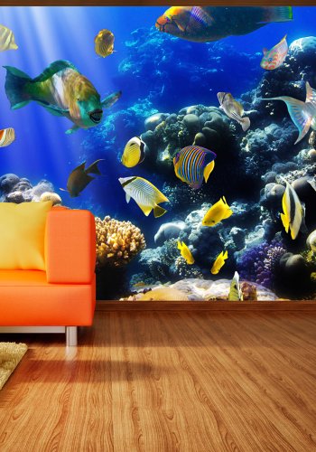 ARTGEIST Fototapet med motiv af tropiske fisk i koralrev i havet (flere strrelser)