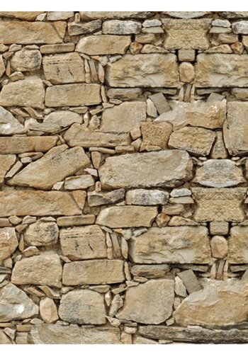 ARTGEIST Fototapet med motiv af rustik stenmur med natursten (flere strrelser)