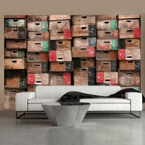 ARTGEIST Fototapet med motiv af retro trkasser i rustikt look (flere strrelser)