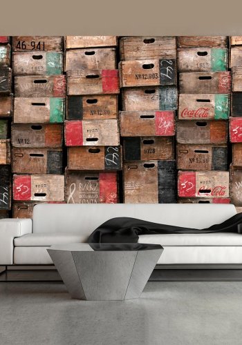 ARTGEIST Fototapet med motiv af retro trkasser i rustikt look (flere strrelser)