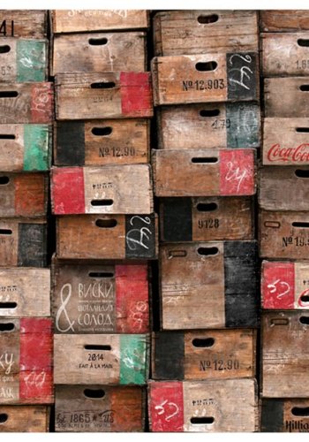 ARTGEIST Fototapet med motiv af retro trkasser i rustikt look (flere strrelser)