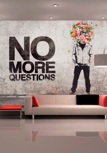 ARTGEIST Street art fototapet med citat og illustration af blomstermand (flere strrelser)