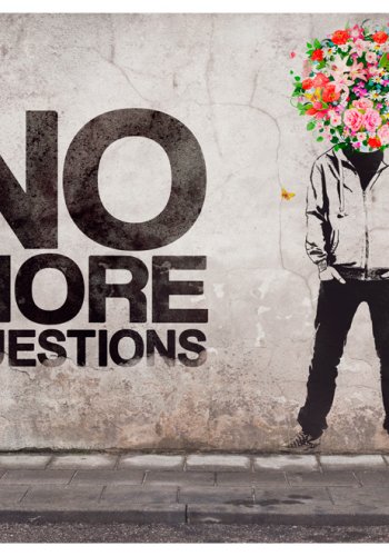 ARTGEIST Street art fototapet med citat og illustration af blomstermand (flere strrelser)