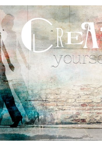 ARTGEIST Fototapet med street art look og grafisk kvinde illustration med citat (flere strrelser)