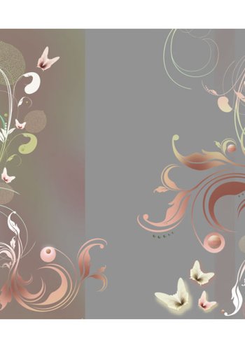 ARTGEIST - Fototapet i mrke og rolige nuancer med blomster og sommerfugle - Flere strrelser