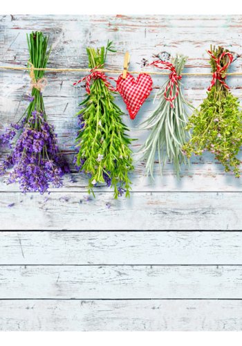 ARTGEIST - Fototapet af krydderurter og blomster der hnger til trre - Flere strrelser