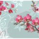 ARTGEIST - Fototapet af orkidéer p bl blomstret baggrund - Flere strrelser