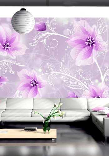 ARTGEIST - Fototapet med lilla blomster p violet baggrund - Flere strrelser