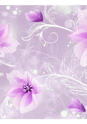 ARTGEIST - Fototapet med lilla blomster p violet baggrund - Flere strrelser