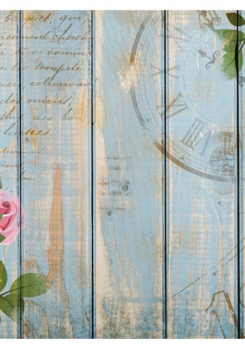  ARTGEIST - Fototapet med blomster p en retro tr-baggrund - Flere strrelser