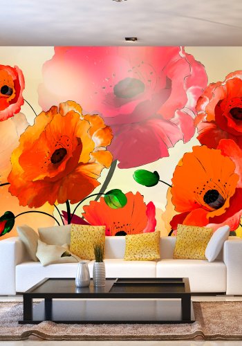 ARTGEIST - Fototapet med kunstneriske valmuer - Flere strrelser