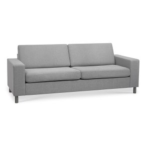Pan 2,5 pers. sofa - gr polyester stof og brstet aluminium
