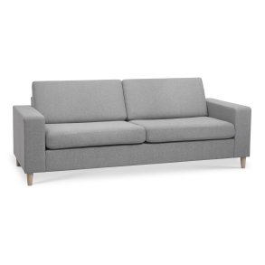Pan 2,5 pers. sofa - gr polyester stof og natur tr