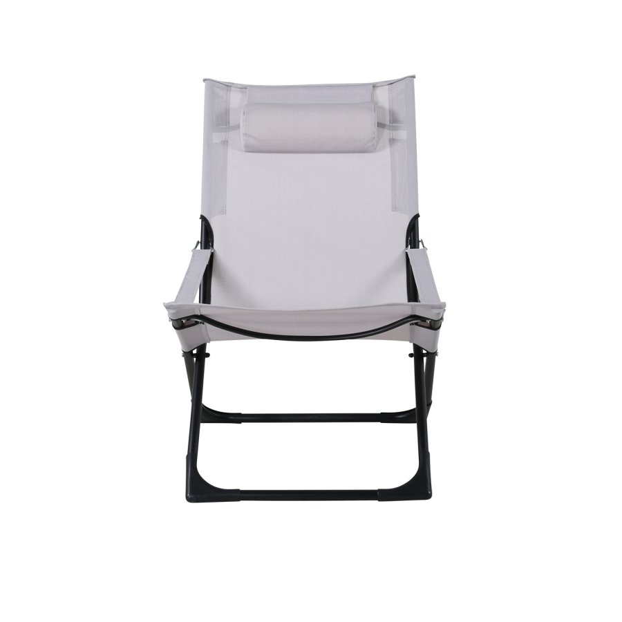 VENTURE DESIGN Seville liggestol, foldbar, m. pude - gr PVC polyester og sort aluminium