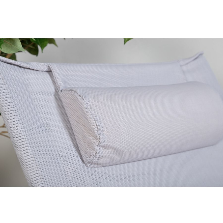 VENTURE DESIGN Seville liggestol, foldbar, m. pude - gr PVC polyester og sort aluminium