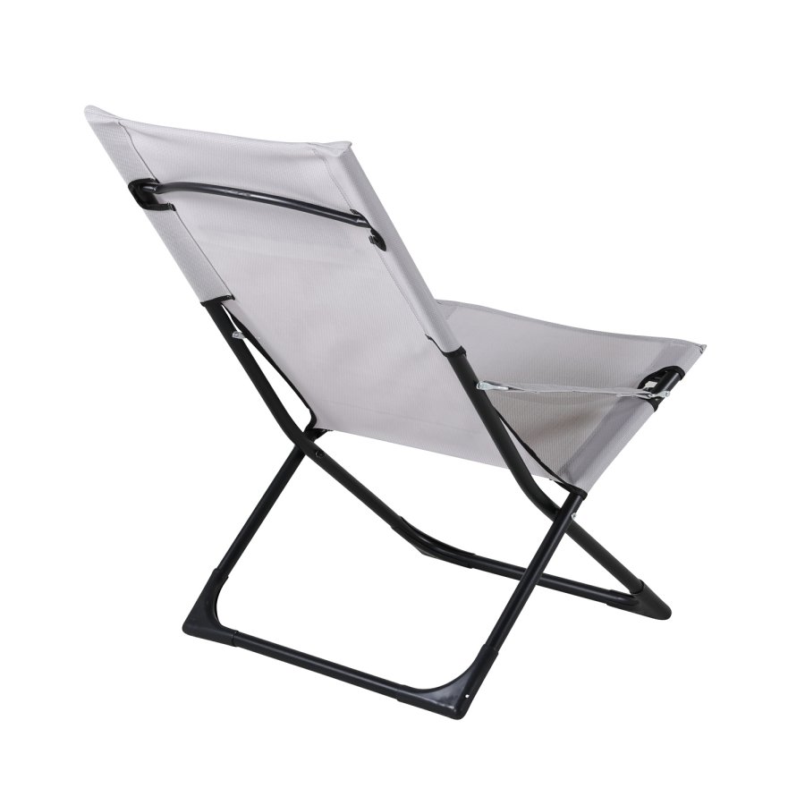 VENTURE DESIGN Seville liggestol, foldbar, m. pude - gr PVC polyester og sort aluminium