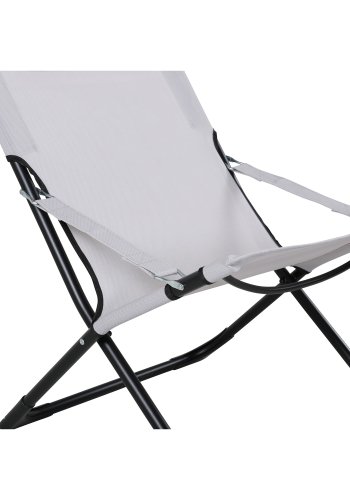 VENTURE DESIGN Seville liggestol, foldbar, m. pude - gr PVC polyester og sort aluminium